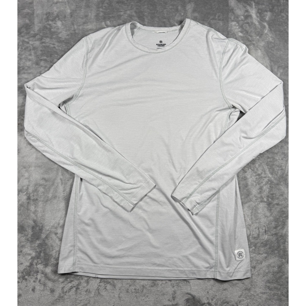 Reigning Champ Mens Long Sleeve Athletic T Shirt Medium Gray Running Gym